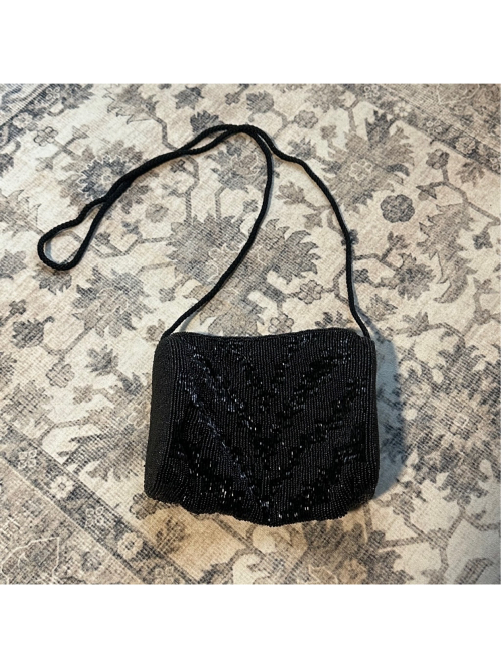 Women's Carla Marchi Black Beaded Shoulder Bag Small Summer